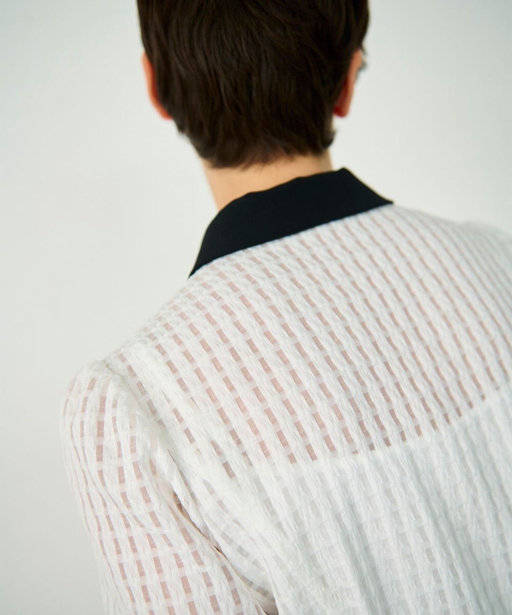 GRACE CONTINENTAL シアーチェックシャツワンピース 