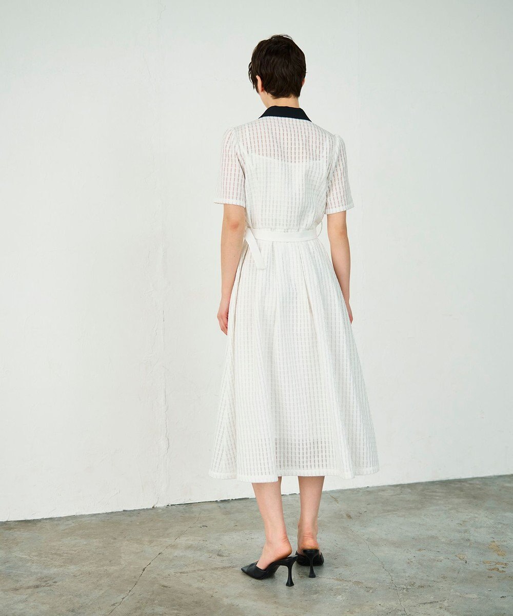 GRACE CONTINENTAL シアーチェックシャツワンピース 