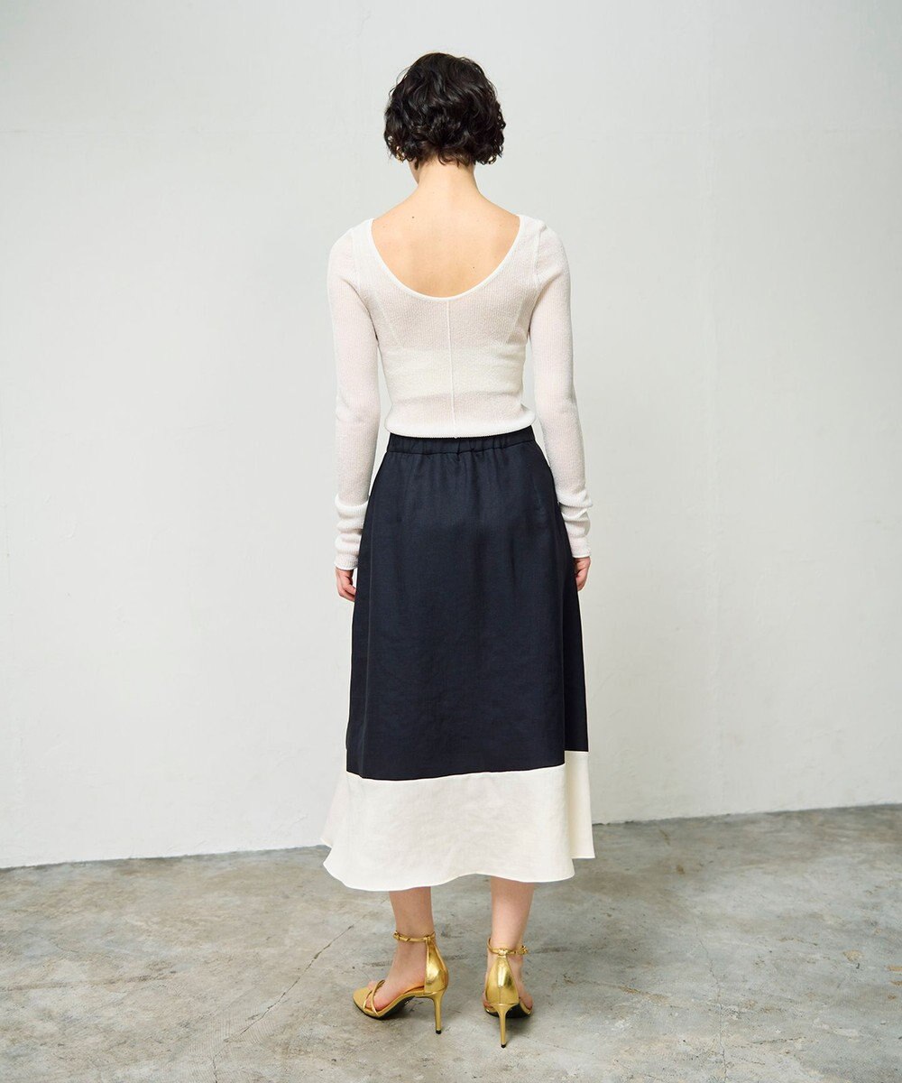 GRACE CONTINENTAL バイカラージップスカート 