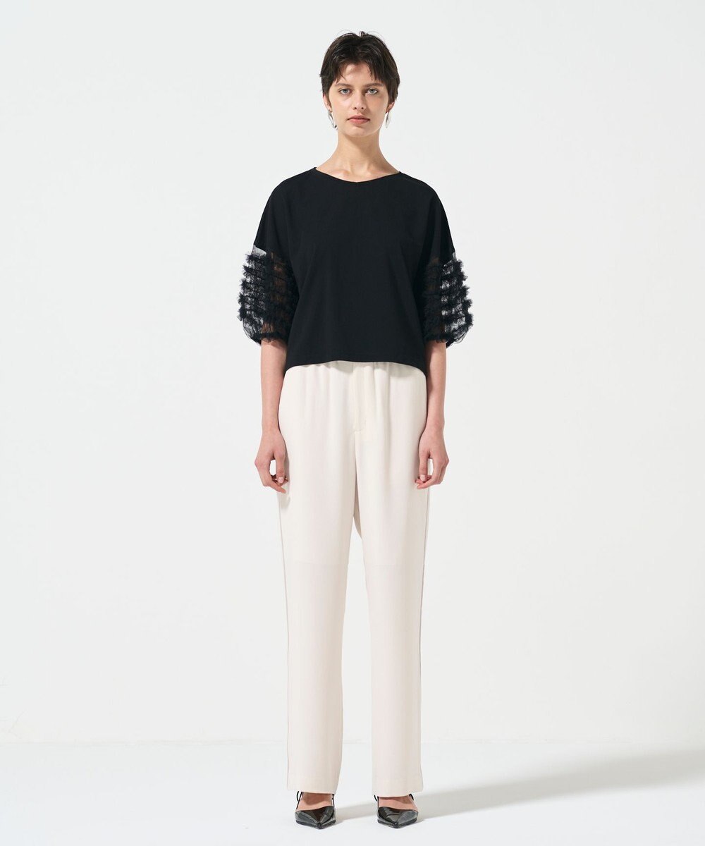 GRACE CONTINENTAL チュールフリルスリーブトップ 