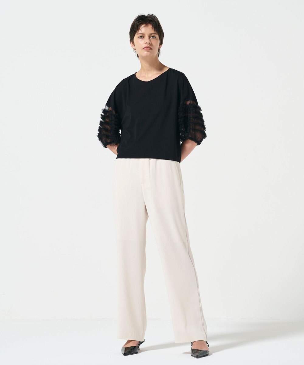 GRACE CONTINENTAL チュールフリルスリーブトップ