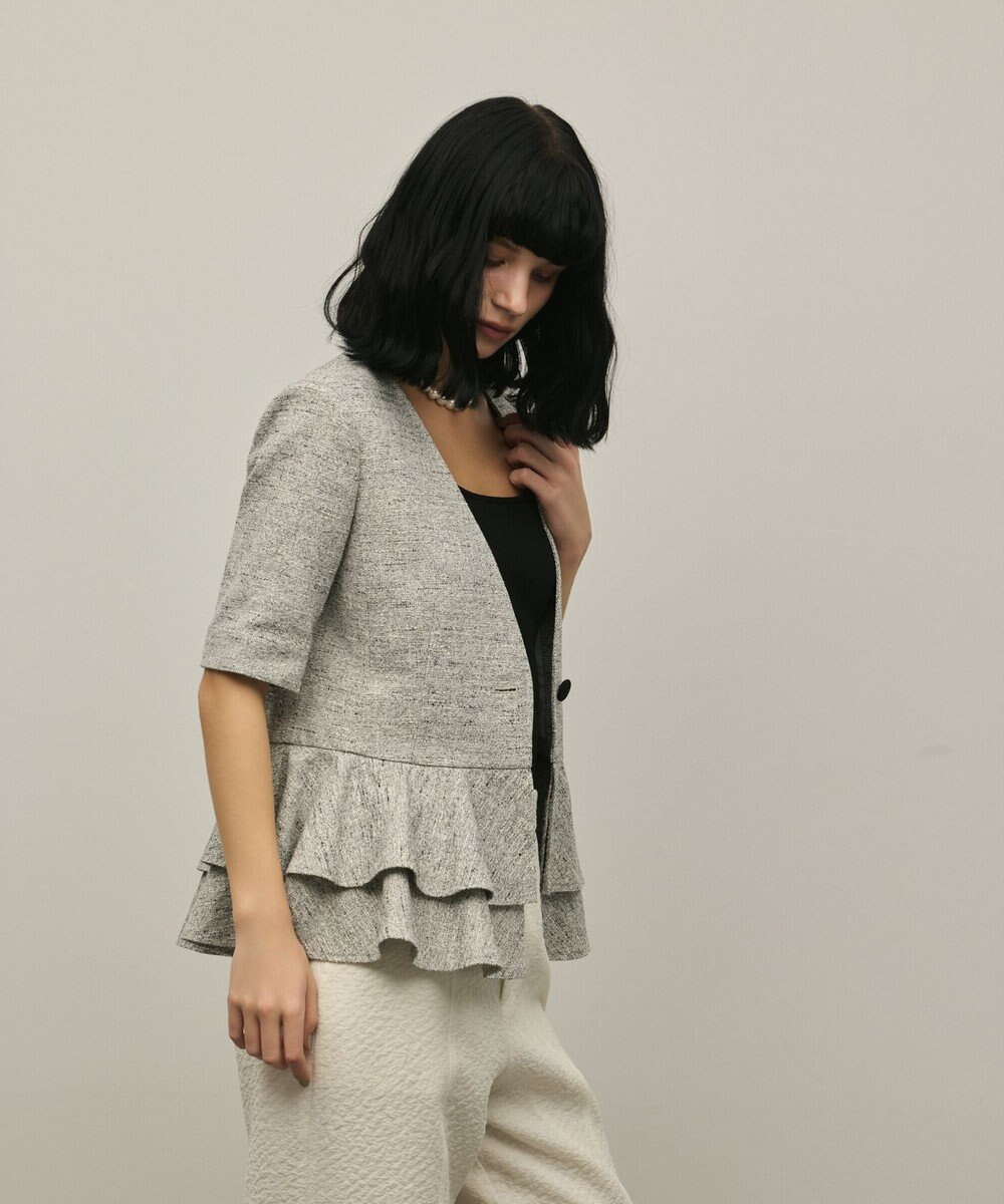 GRACE CONTINENTAL ペプラムツイードジャケット 