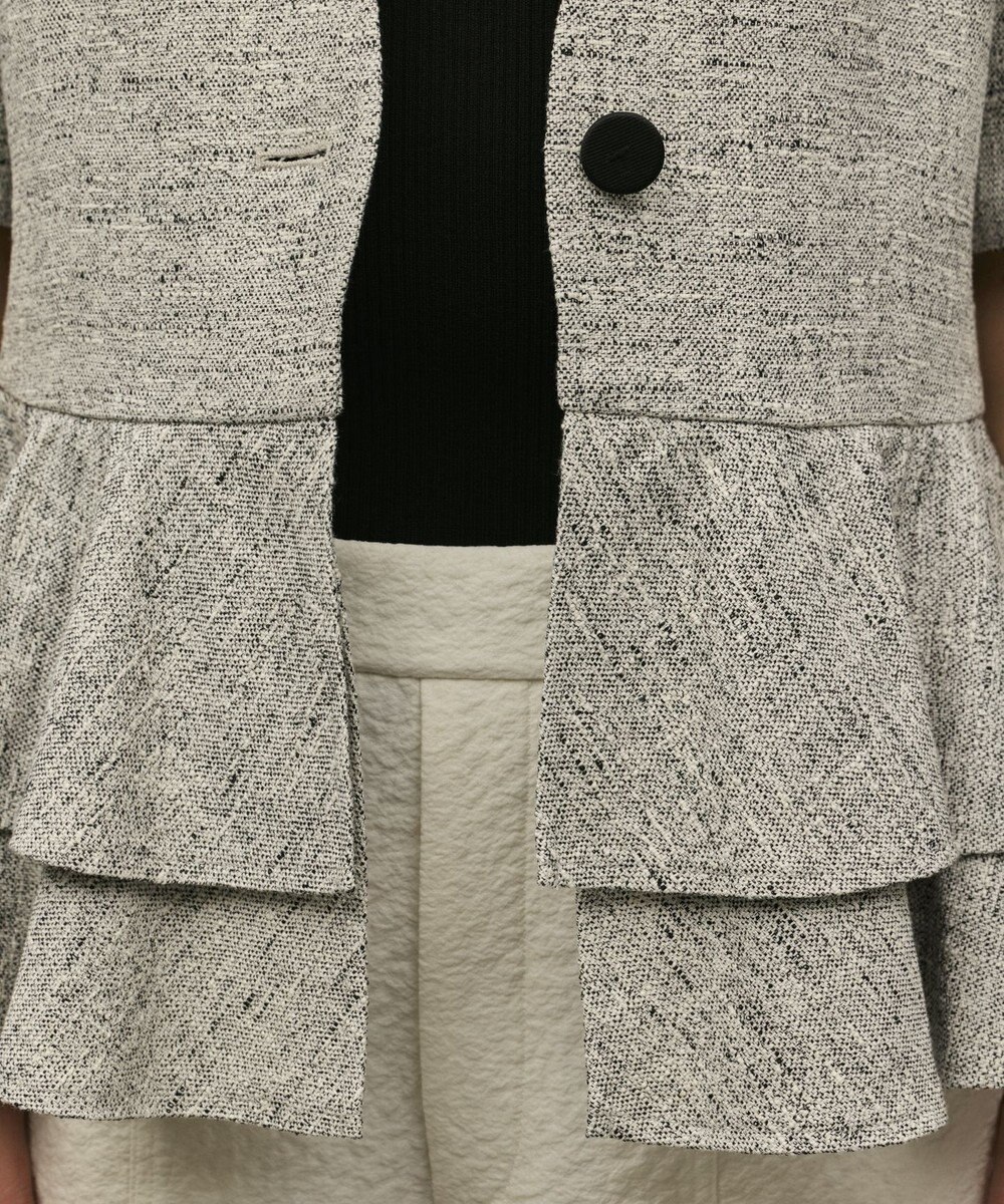 GRACE CONTINENTAL ペプラムツイードジャケット 