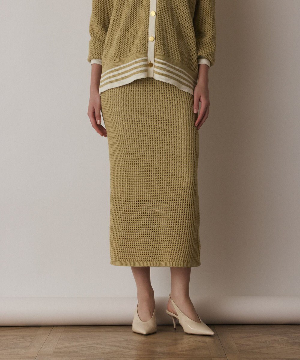 GRACE CONTINENTAL メッシュタイトニットスカート 