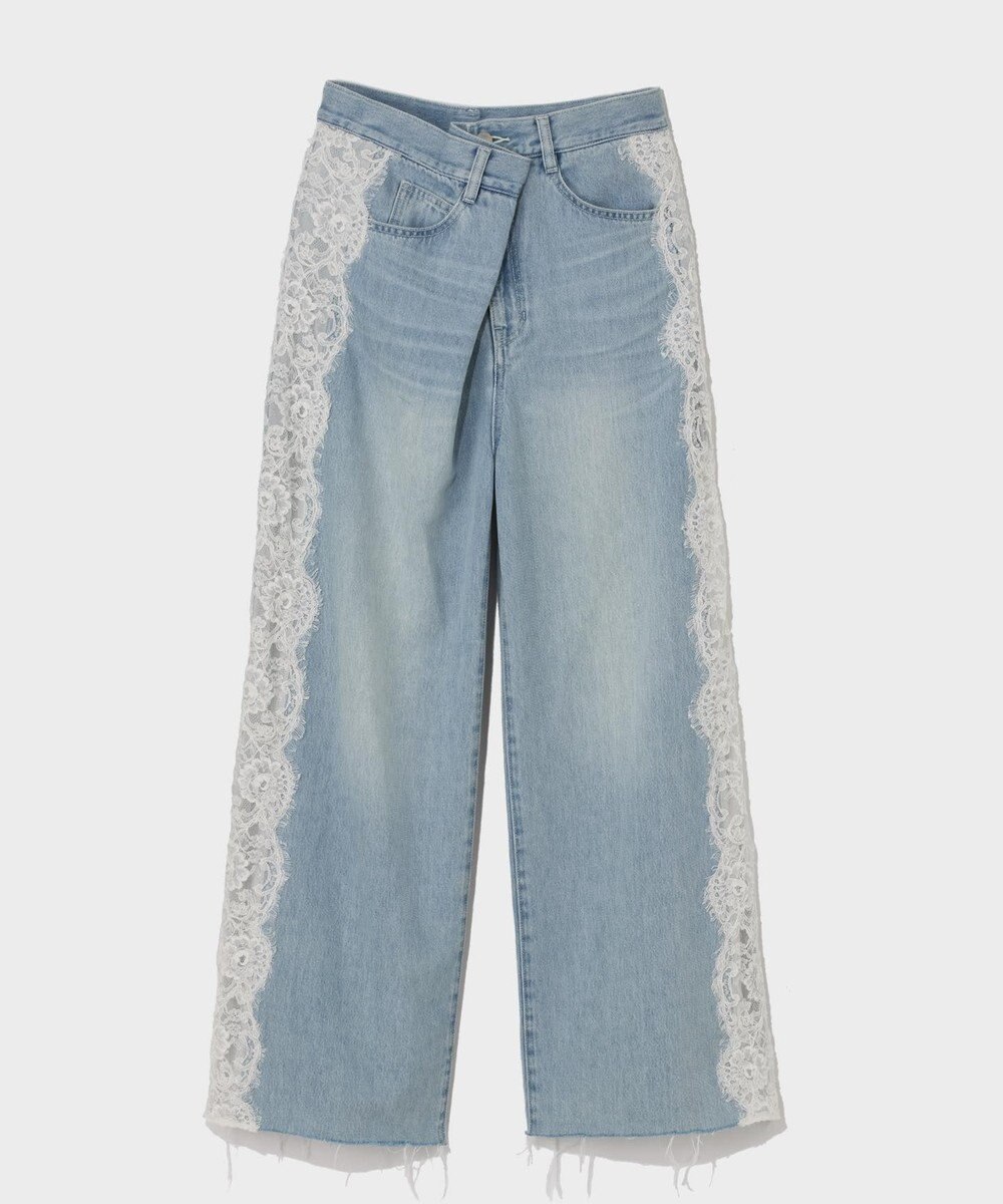 GRACE CONTINENTAL サイドレースデニムパンツ 