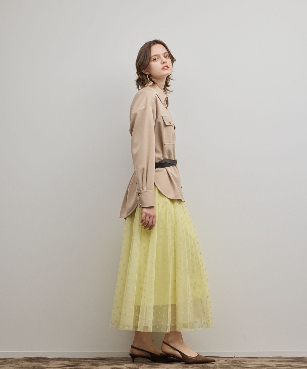GRACE CONTINENTAL フロッキードットプリーツスカート 