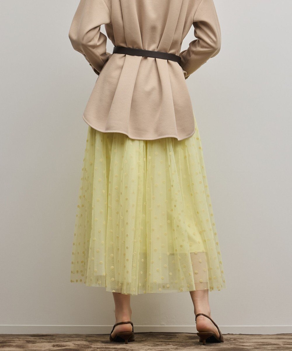 GRACE CONTINENTAL フロッキードットプリーツスカート 