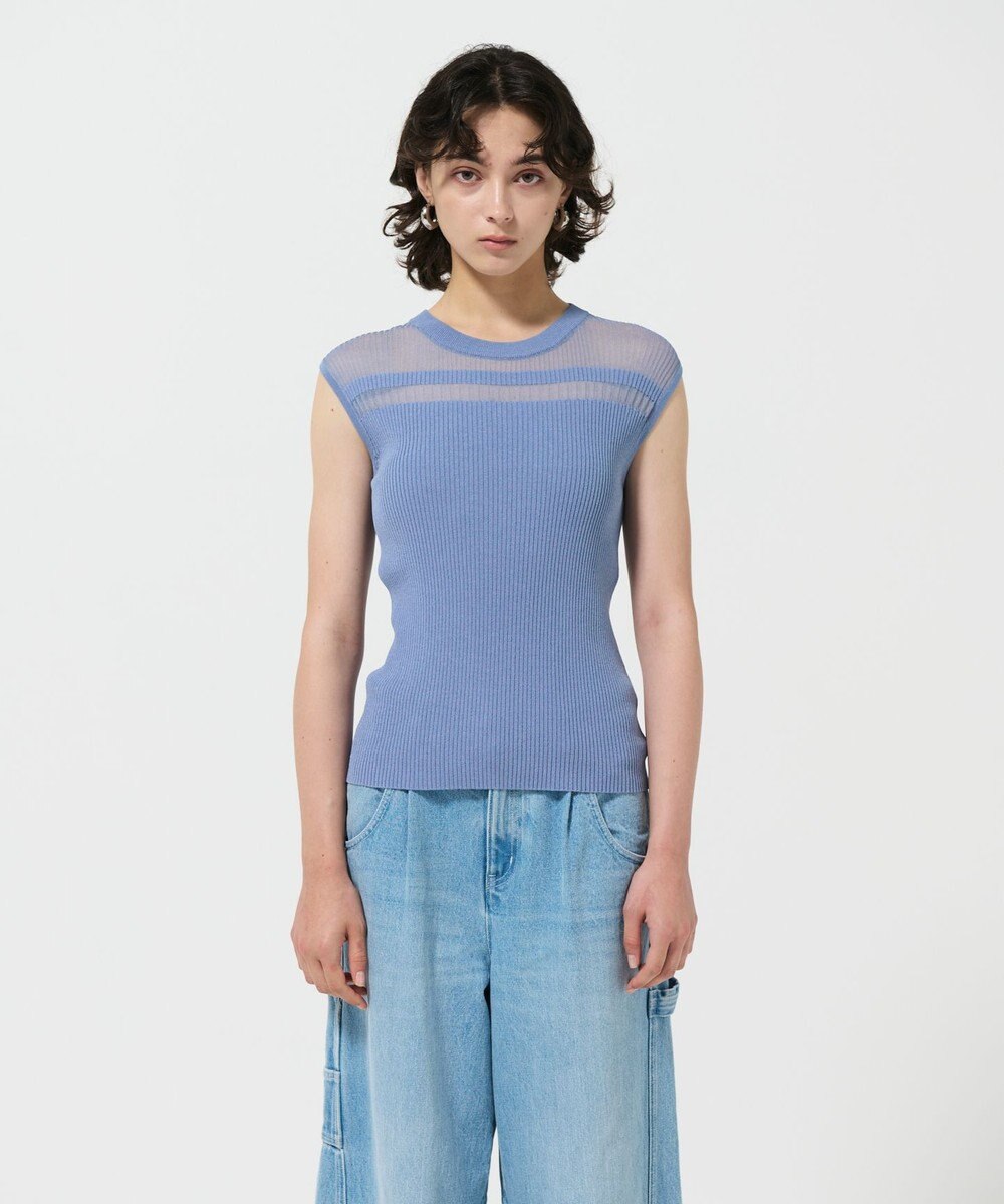 GRACE CONTINENTAL リブシアーニットトップ 