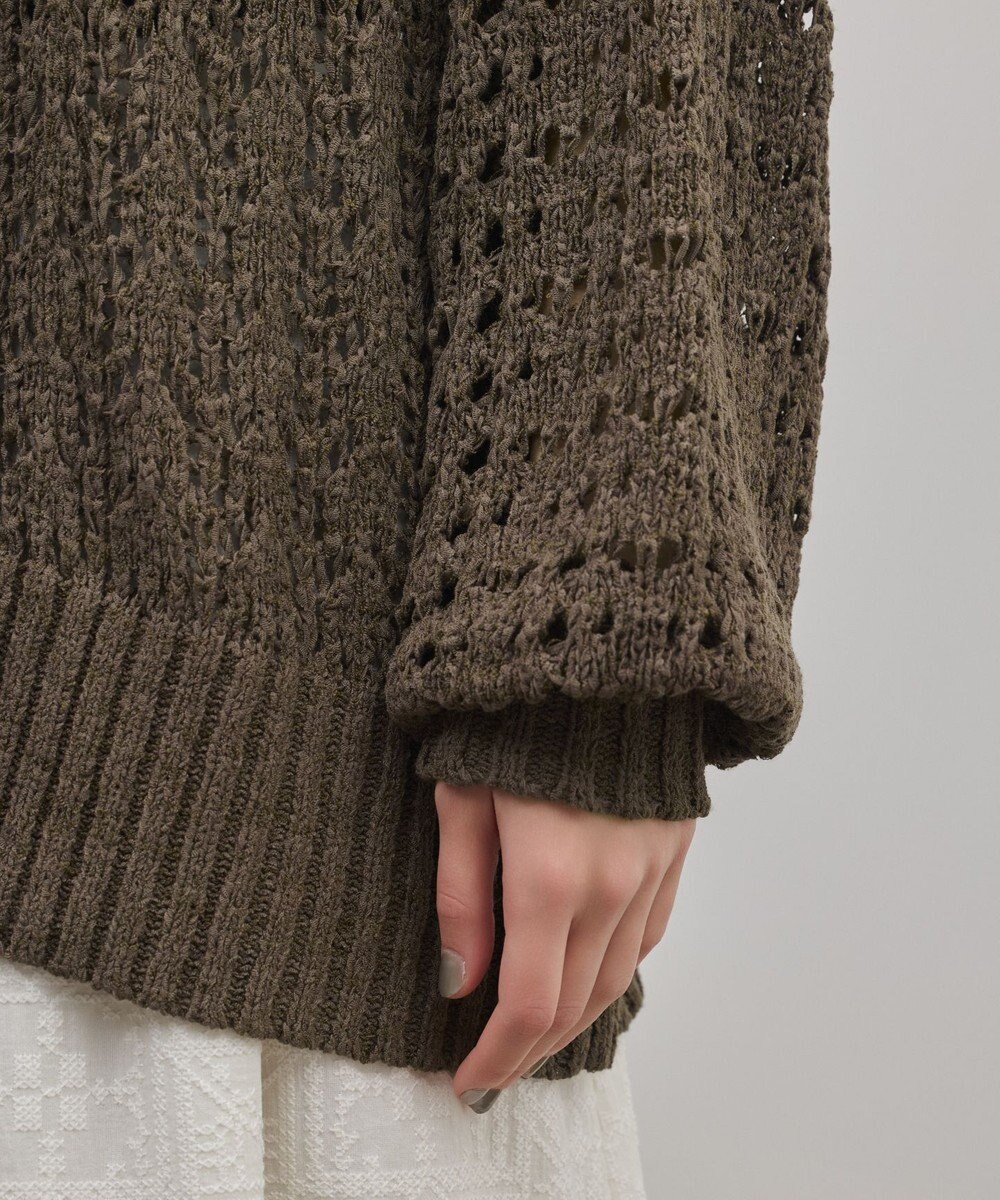 GRACE CONTINENTAL zipミドルニットカーディガン 