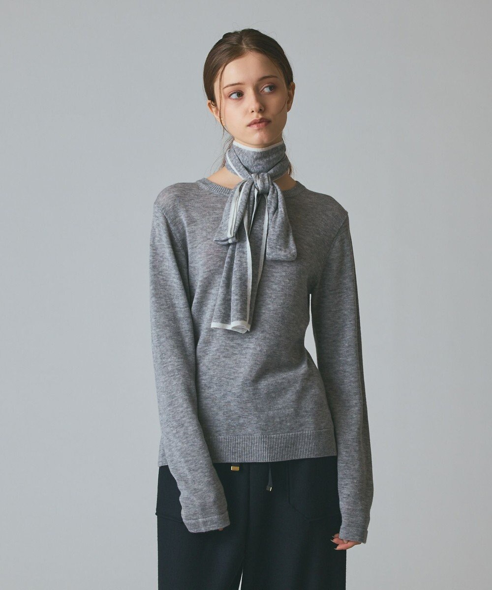 GRACE CONTINENTAL ボウ付ニットトップ 