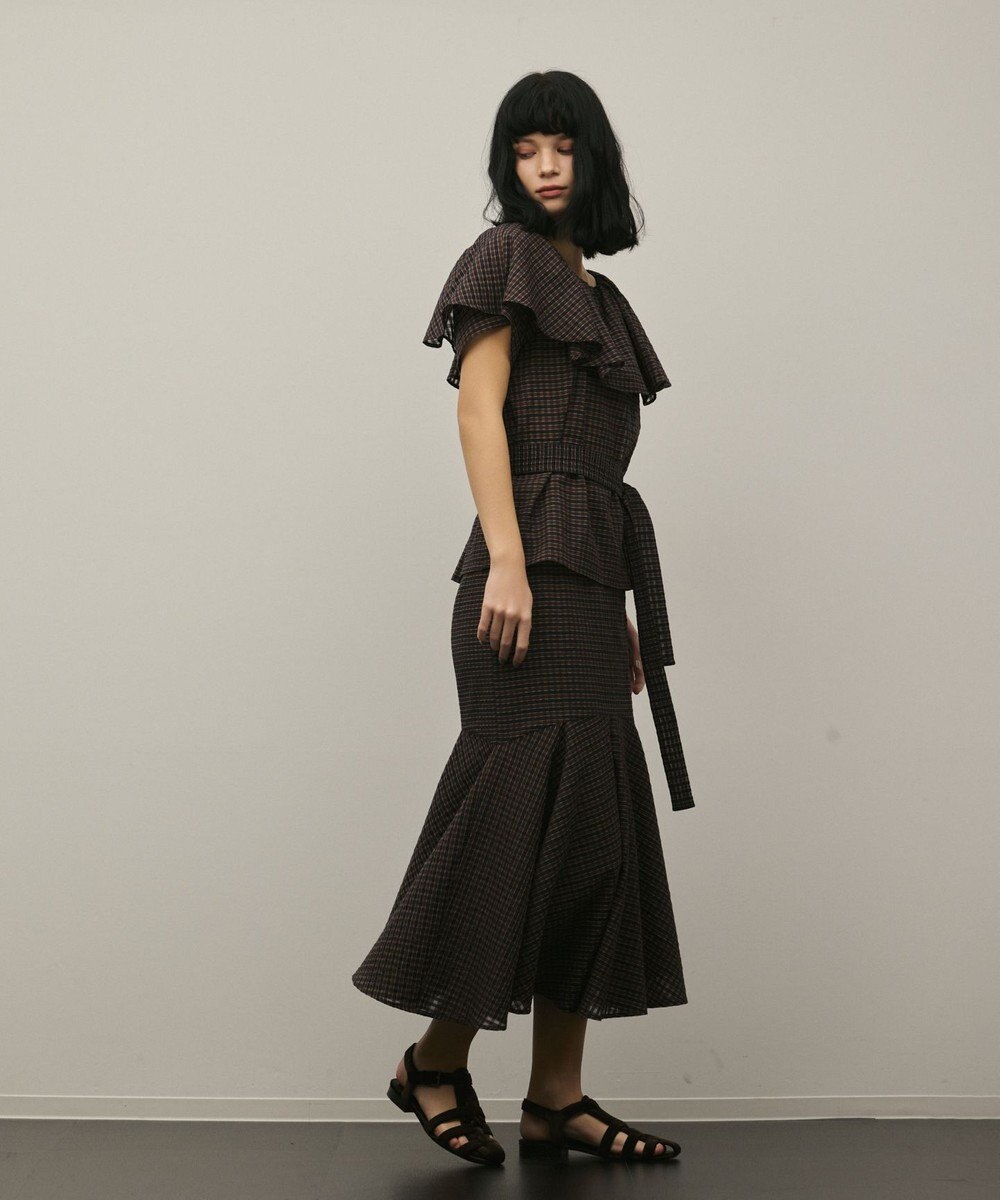 GRACE CONTINENTAL チェックケープブラウス 