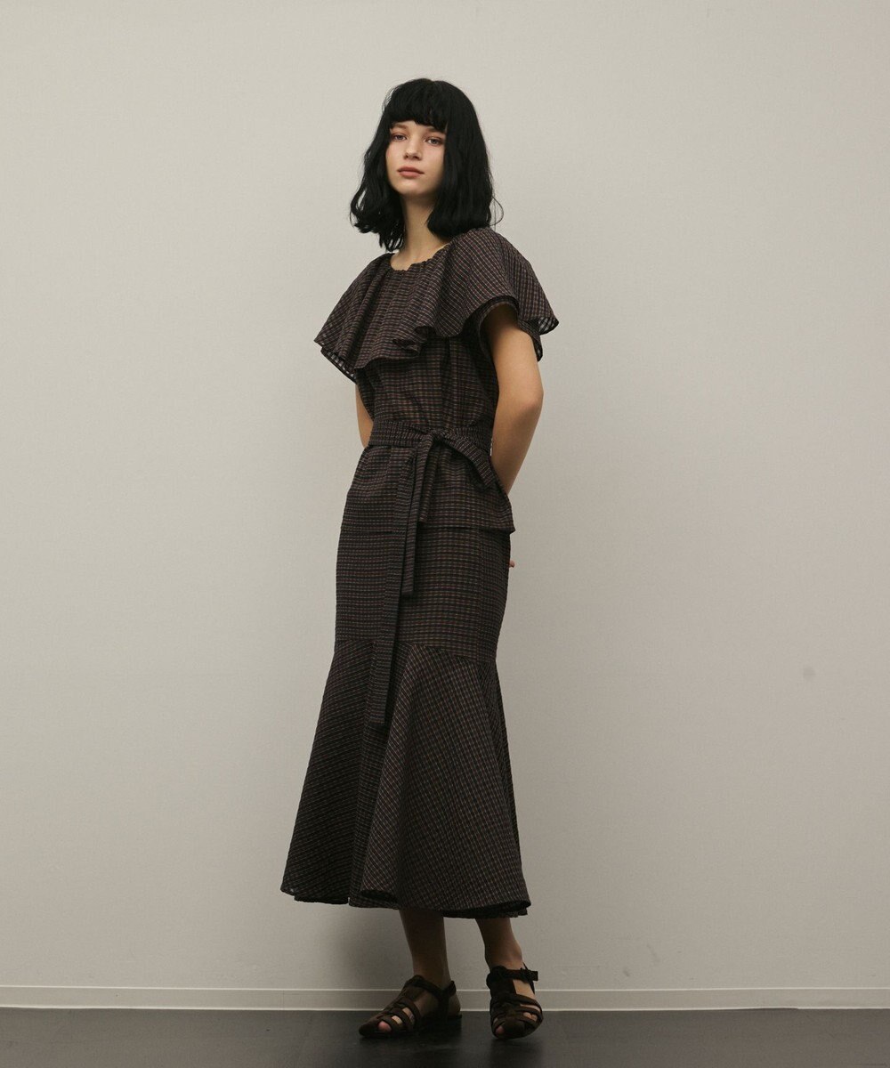 GRACE CONTINENTAL チェックケープブラウス 