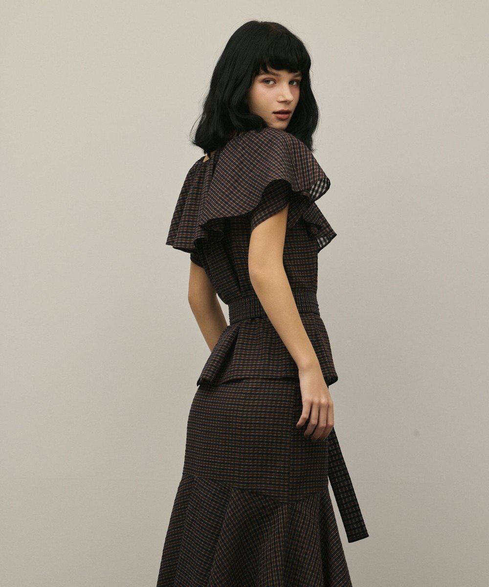 GRACE CONTINENTAL チェックケープブラウス 