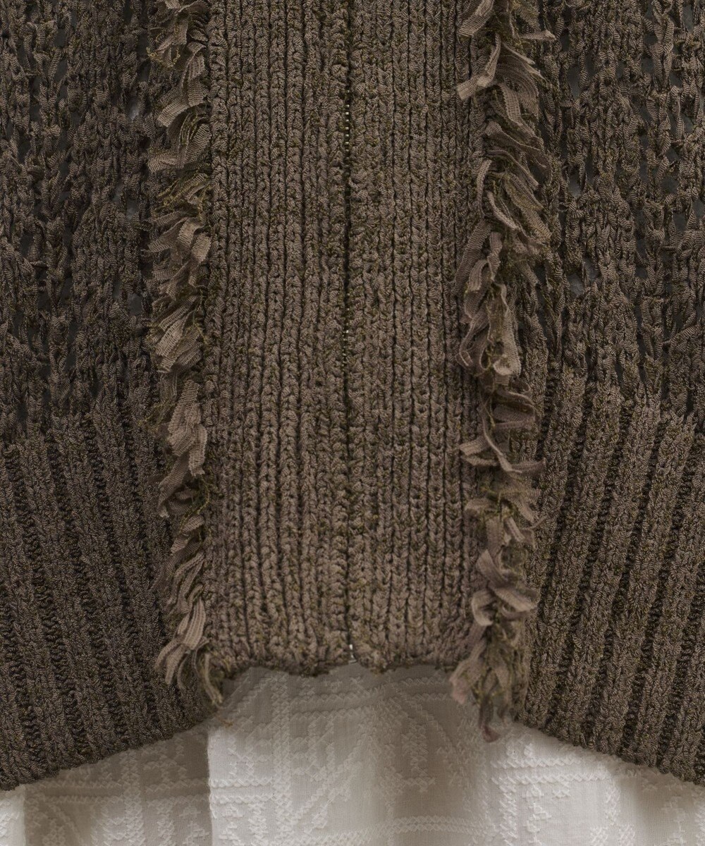 GRACE CONTINENTAL zipミドルニットカーディガン 