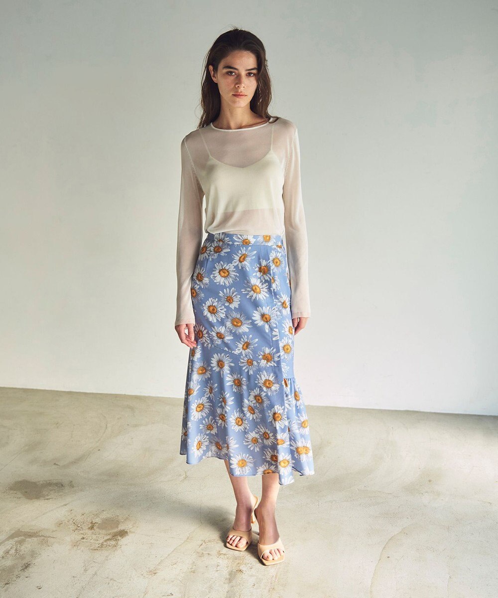 GRACE CONTINENTAL マーガレットフラワープリントスカート