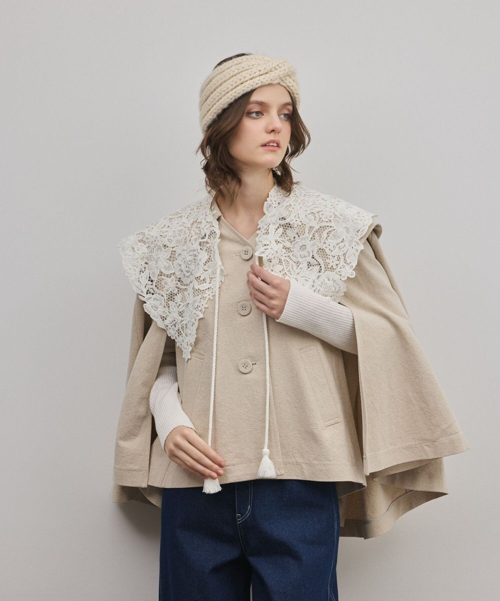 GRACE CONTINENTAL リネンオックスケープジャケット 