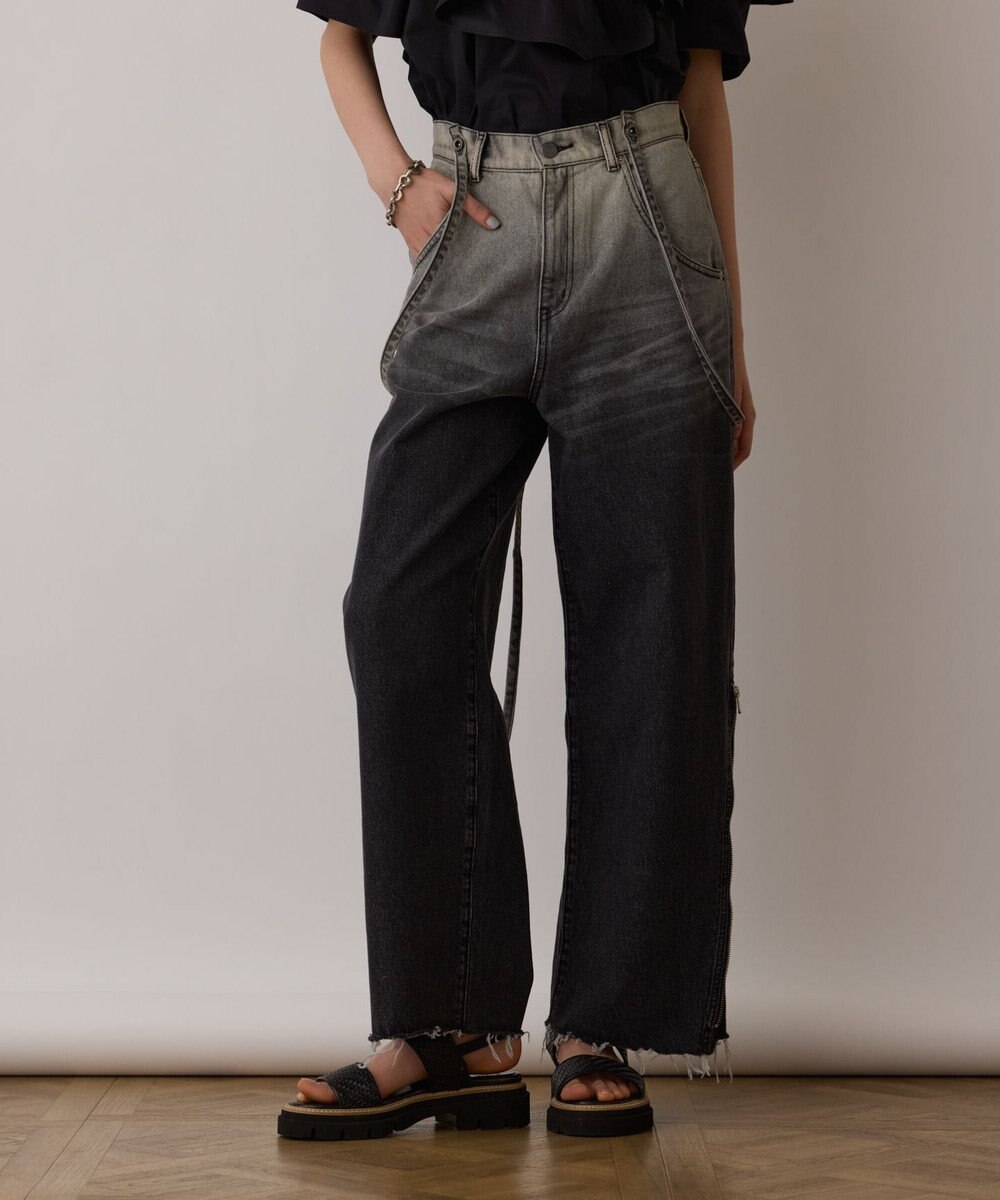 GRACE CONTINENTAL サス付zipデニムパンツ