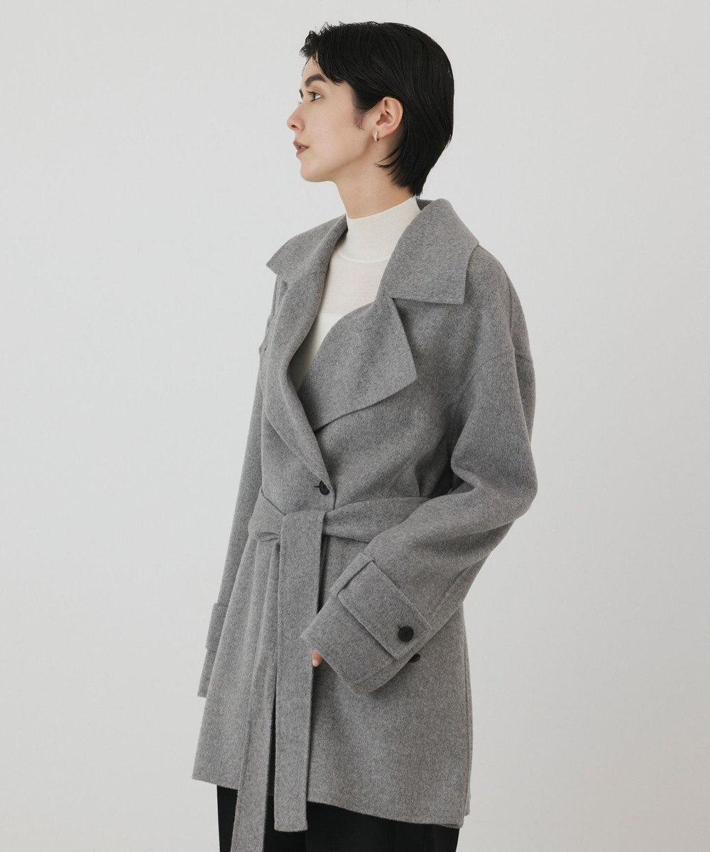 GRACE CONTINENTAL カシミヤ混リバーコート 