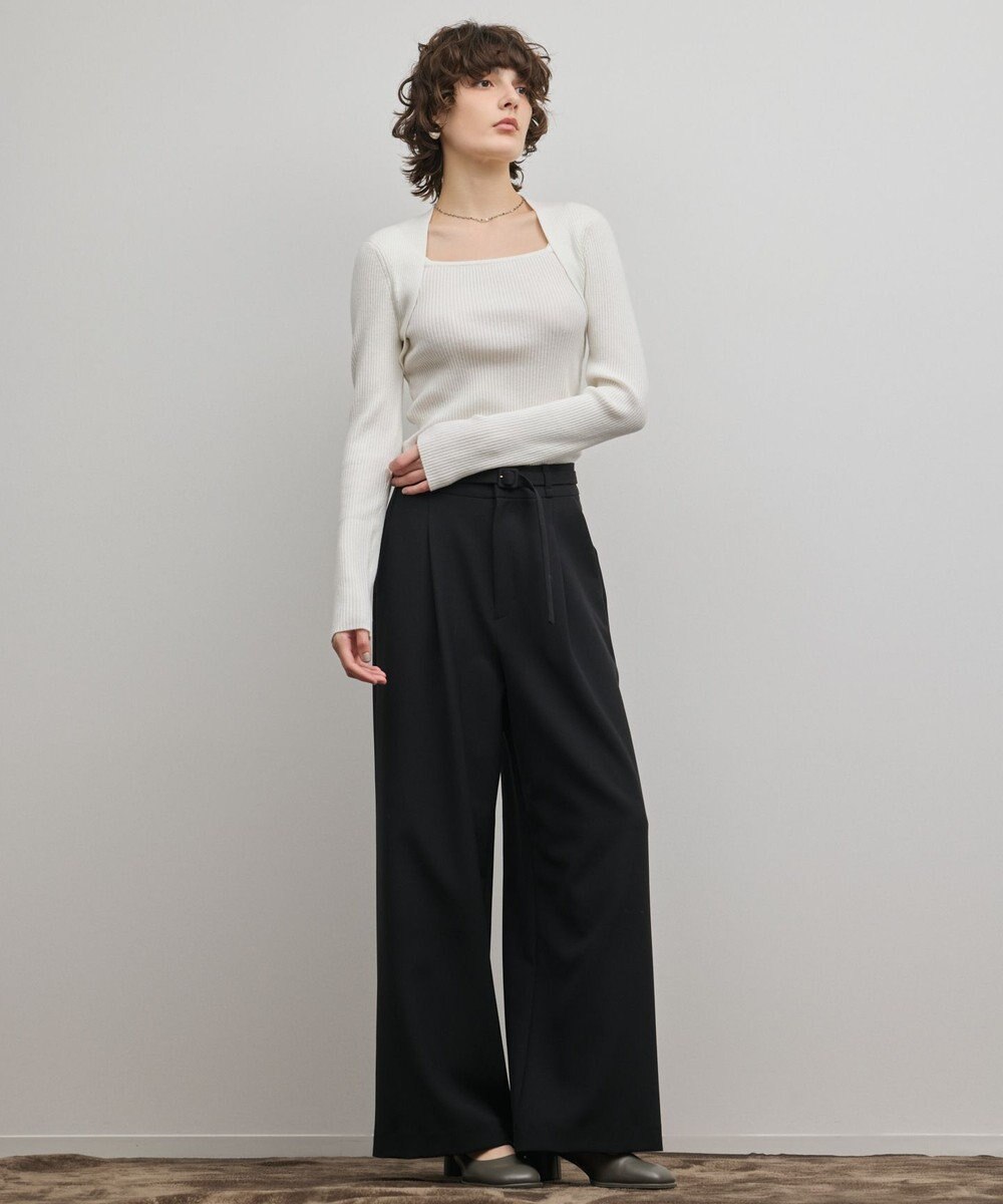 GRACE CONTINENTAL スクエアリブニットトップ 