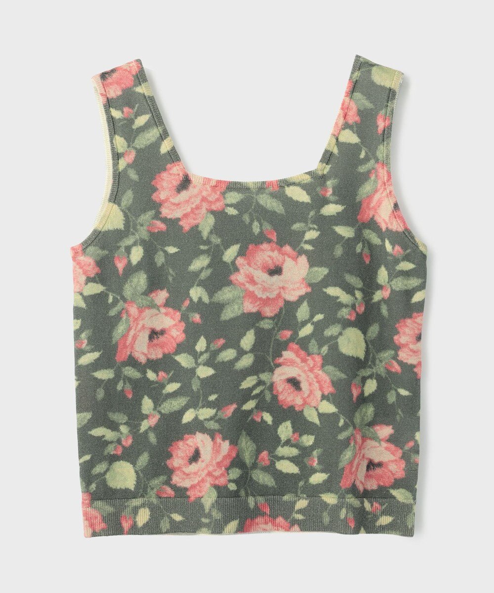 GRACE CONTINENTAL ローズプリントニットトップ 