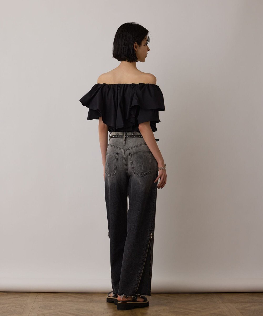 GRACE CONTINENTAL サス付zipデニムパンツ 