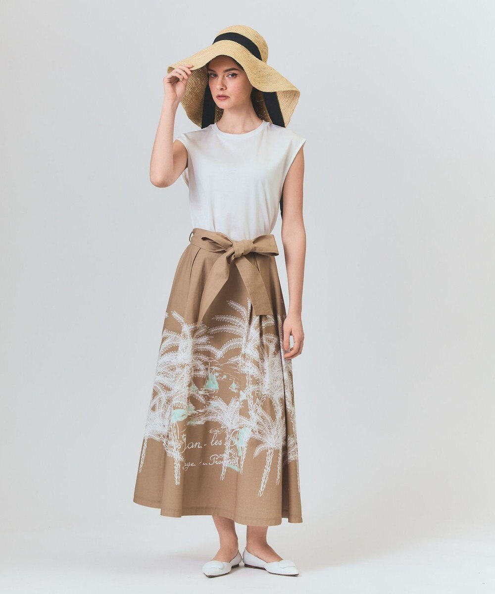 GRACE CONTINENTAL プラージュプリントタックスカート