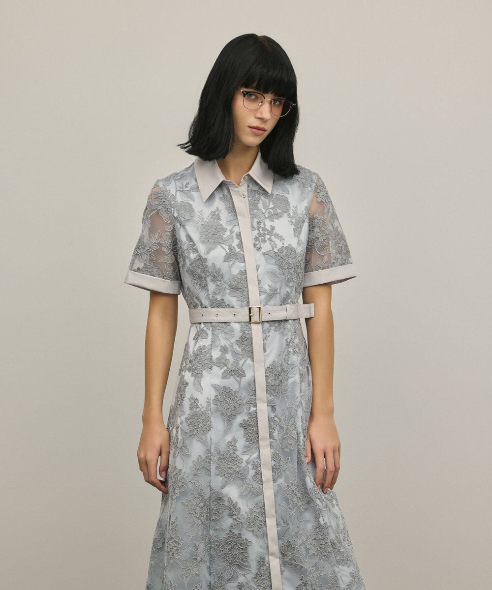 GRACE CONTINENTAL フラワーコード刺繍ワンピース 