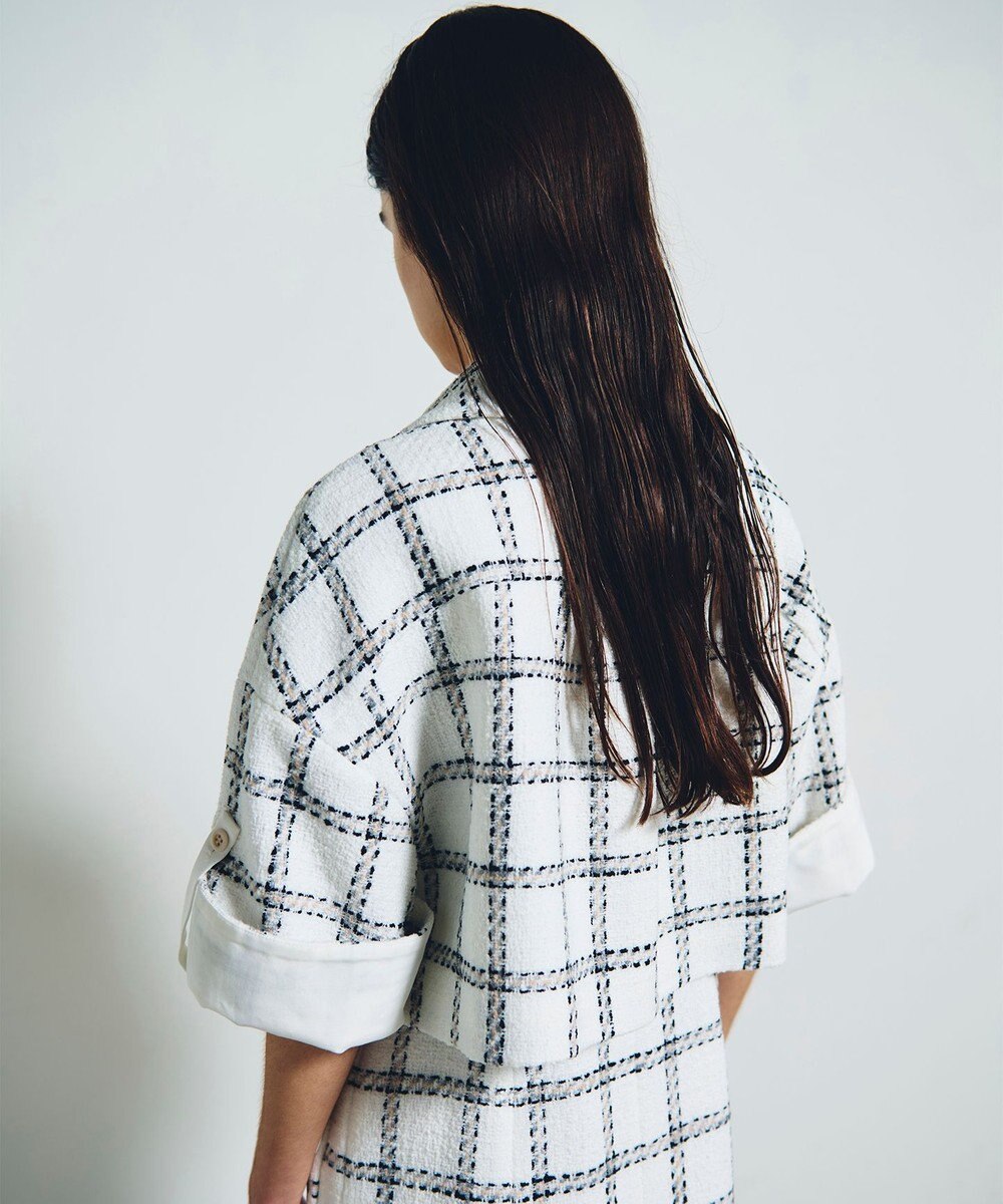 GRACE CONTINENTAL チェックツイードショートジャケット 
