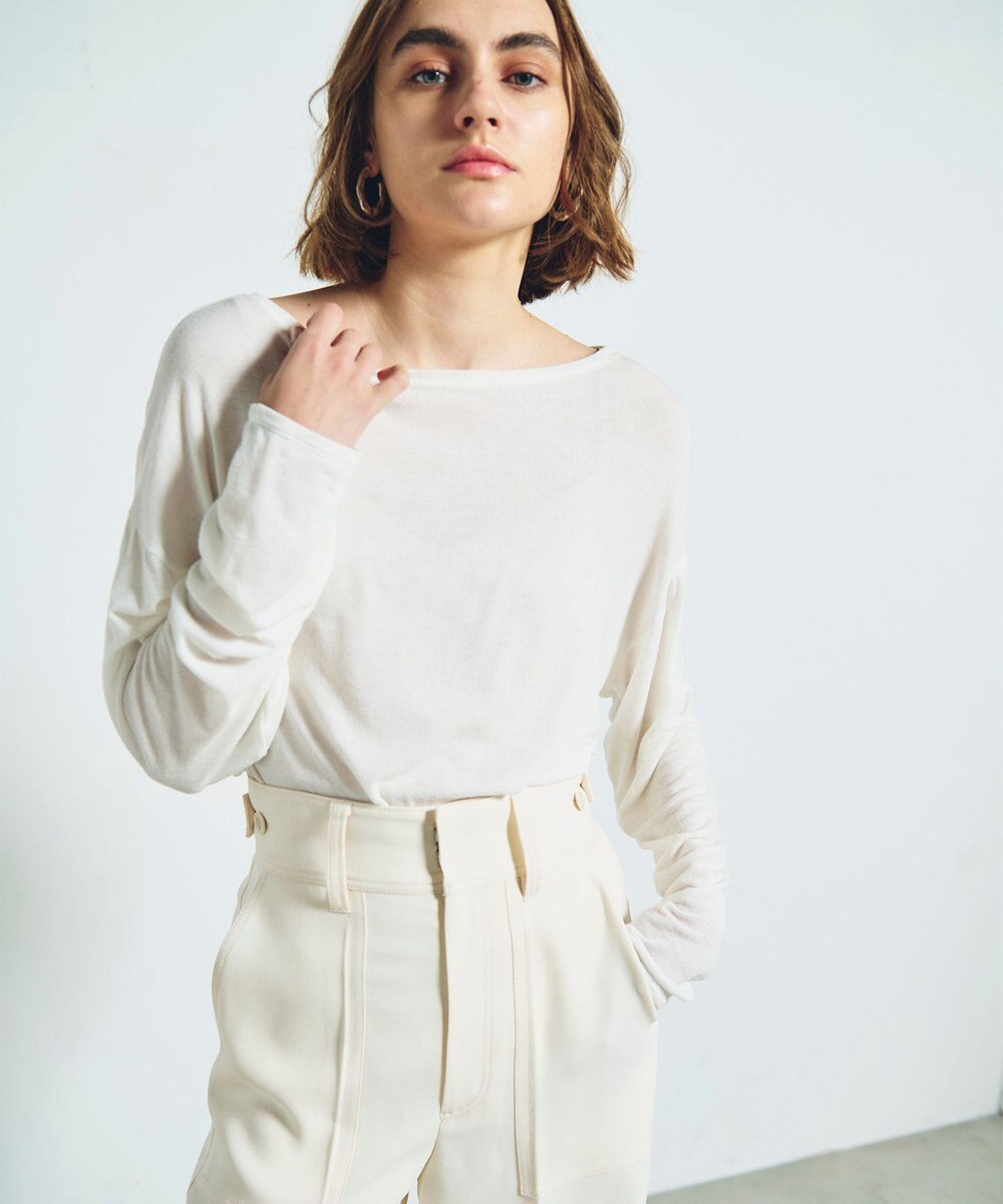 GRACE CONTINENTAL ロゴ刺繍カットトップ 