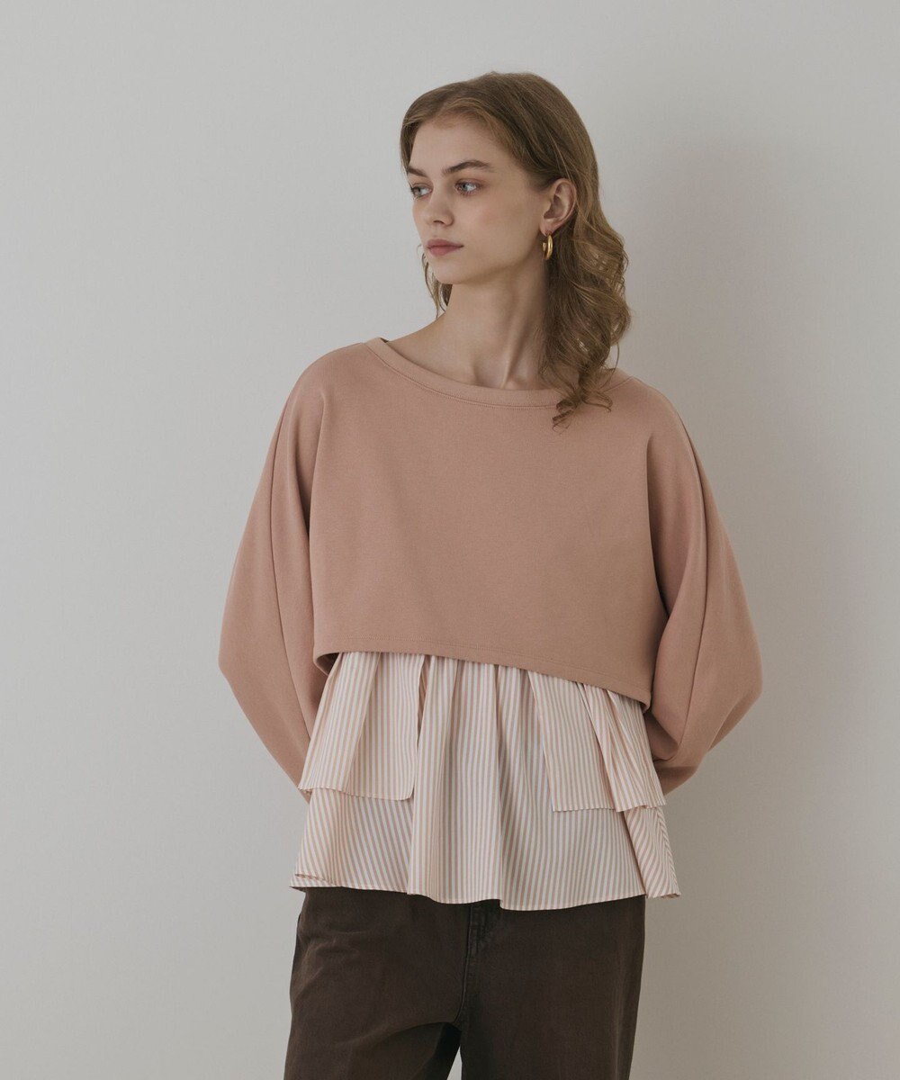 GRACE CONTINENTAL タックフリルヘムカットトップ 