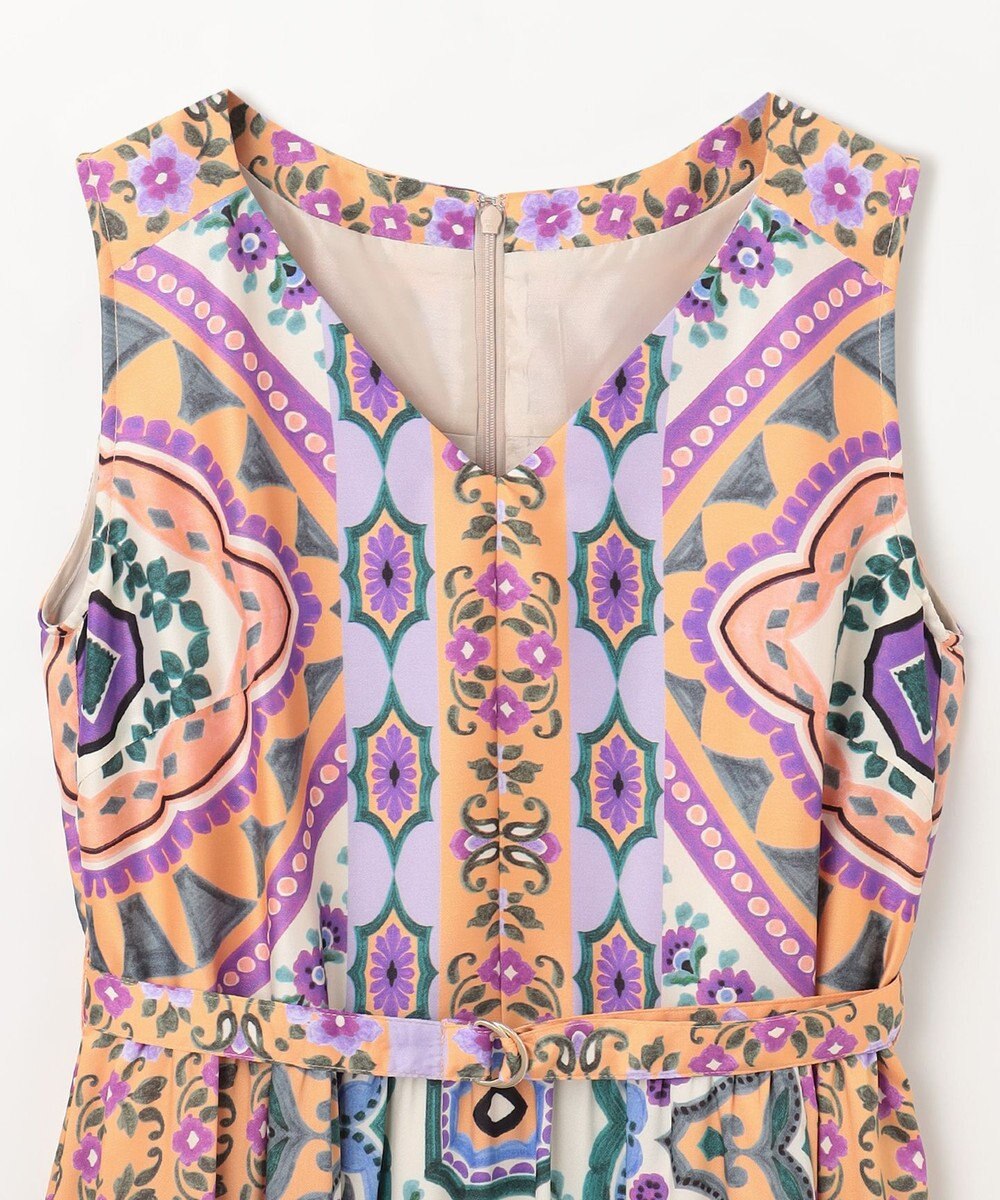 GRACE CONTINENTAL パネルプリントティアードワンピース 