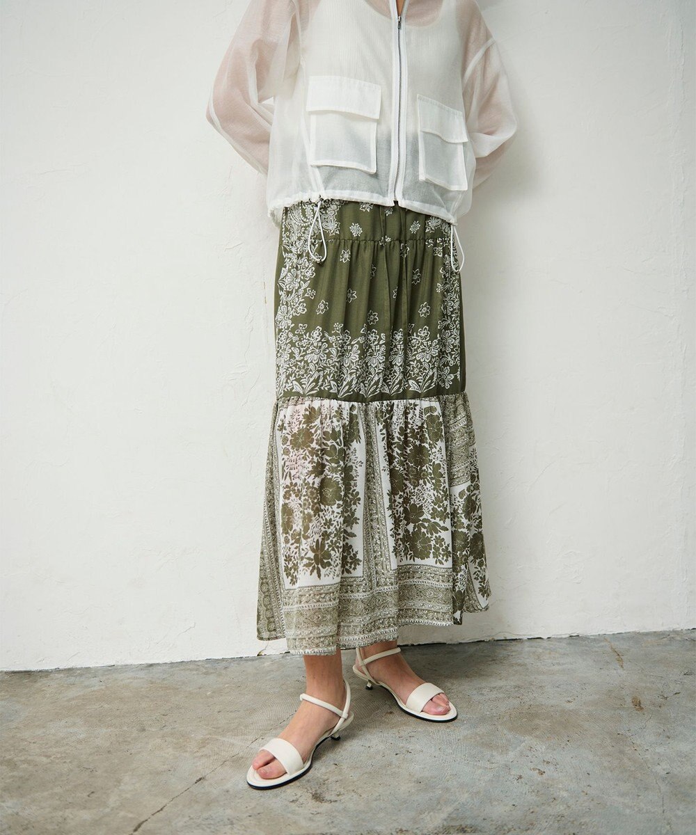 GRACE CONTINENTAL バンダナティアードスカート