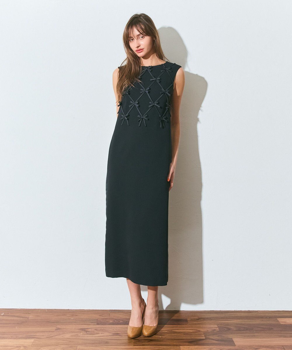 GRACE CONTINENTAL リボンモチーフドレス 