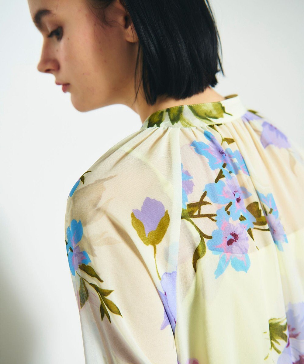 GRACE CONTINENTAL ビッグボタニカルシャツワンピース 