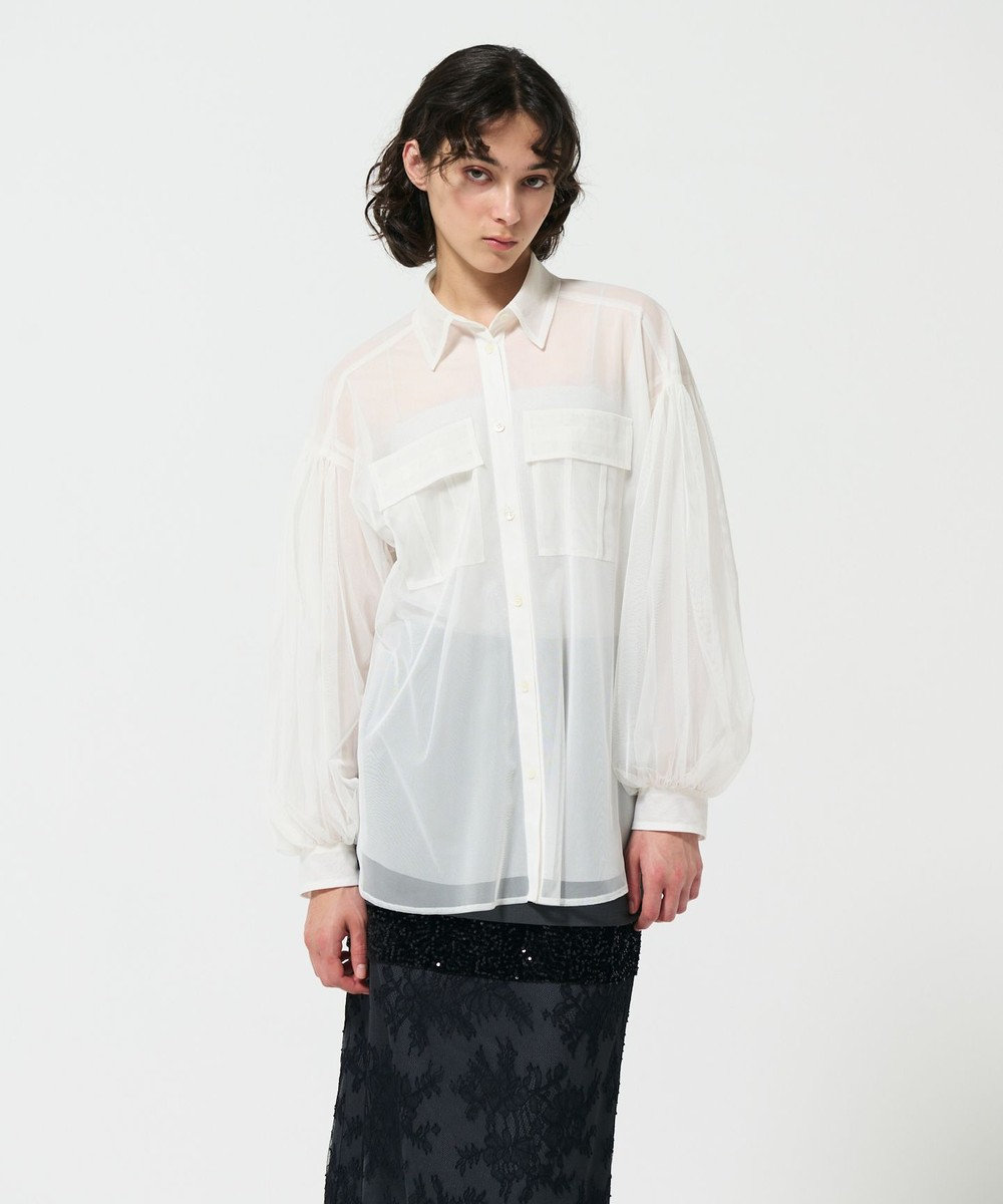 GRACE CONTINENTAL チュールレイヤードシャツ