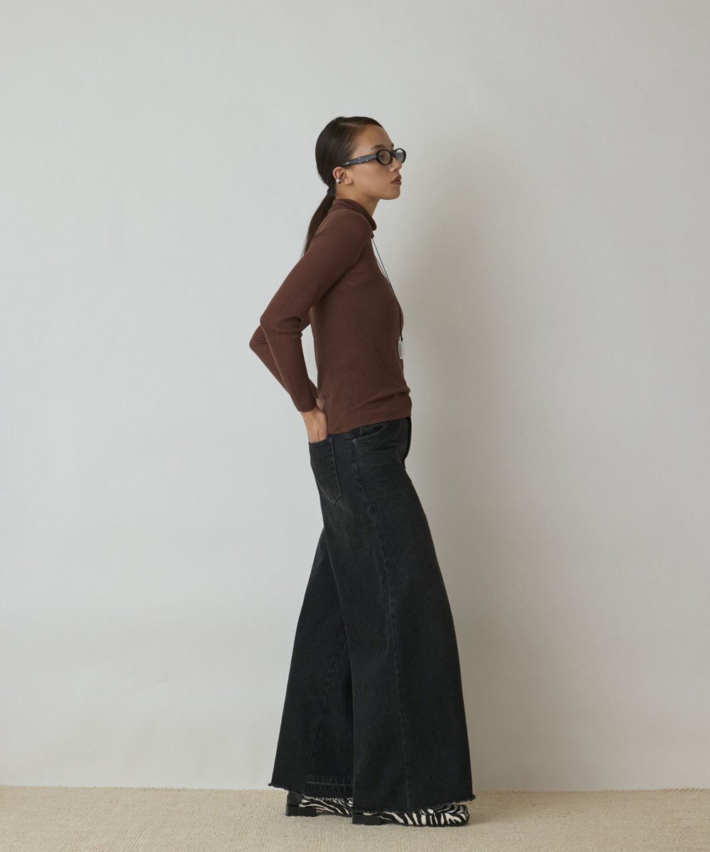 GRACE CONTINENTAL シアーリブニットトップ