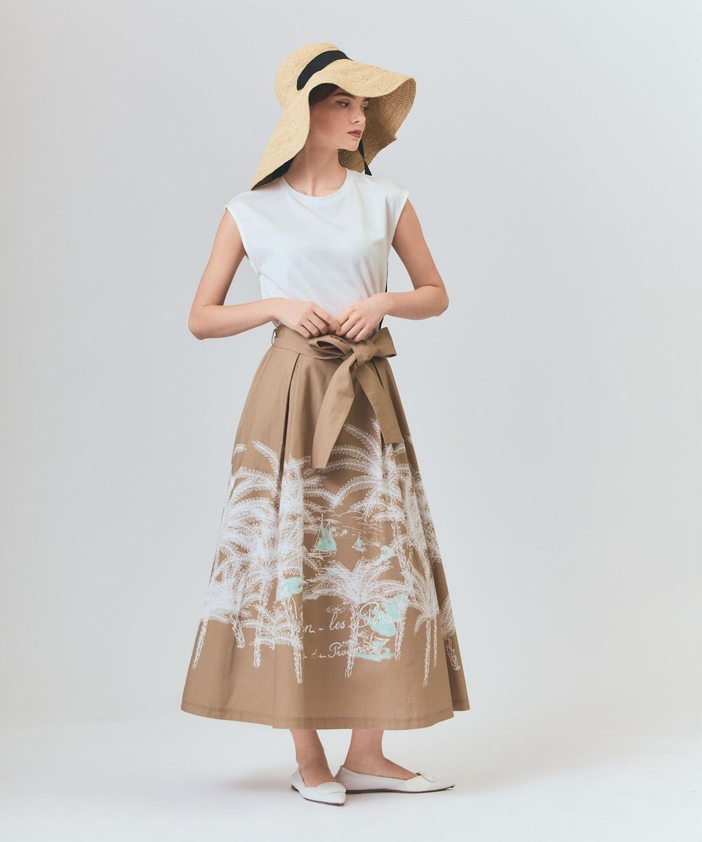 GRACE CONTINENTAL プラージュプリントタックスカート
