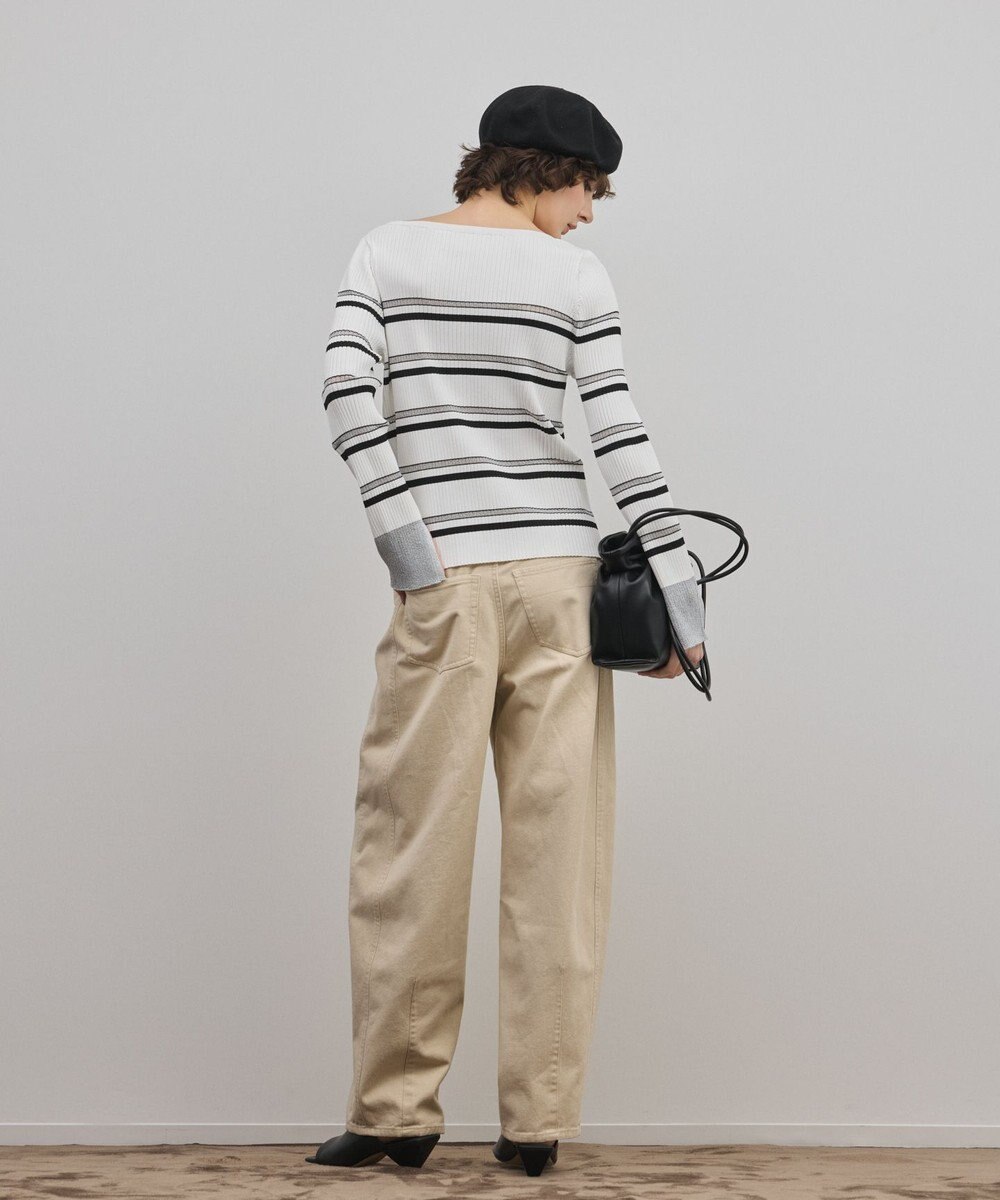 GRACE CONTINENTAL ラメボーダーニットトップ 