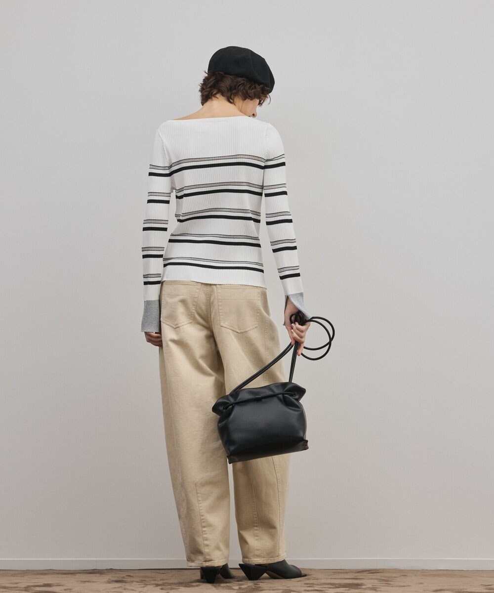 GRACE CONTINENTAL ラメボーダーニットトップ 