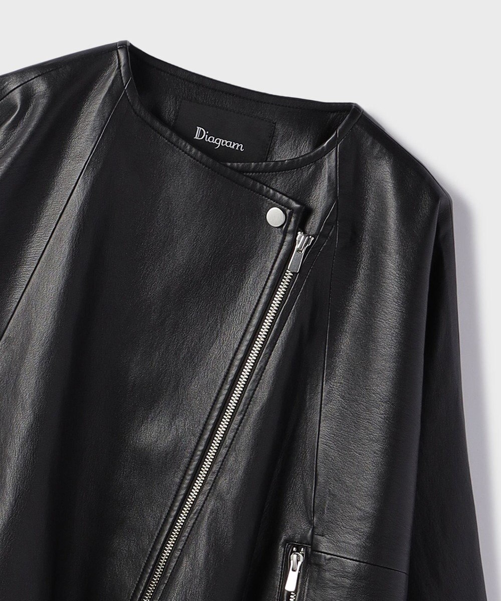 GRACE CONTINENTAL フェイクレザーライダース 