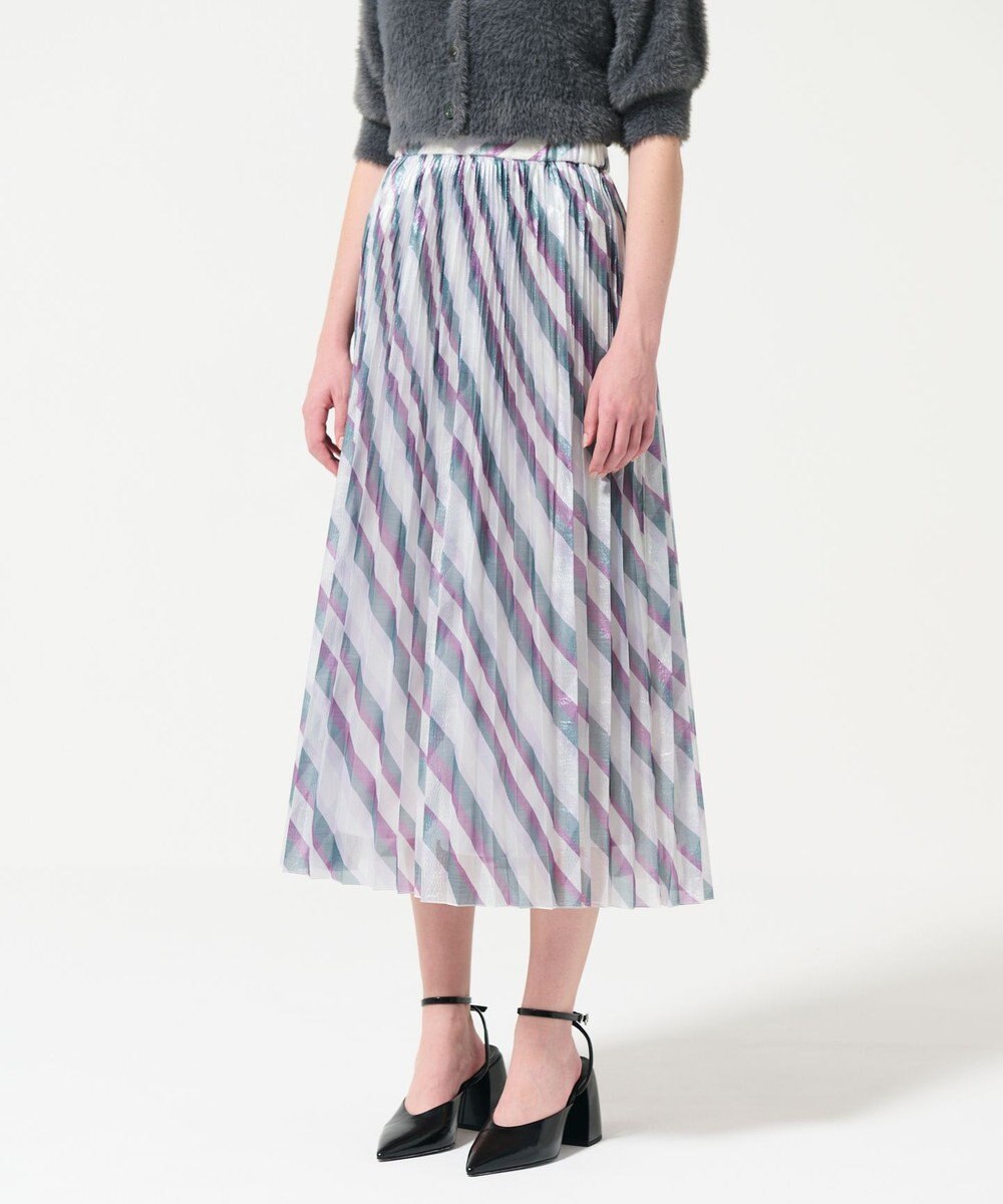 GRACE CONTINENTAL ラメラインプリーツスカート