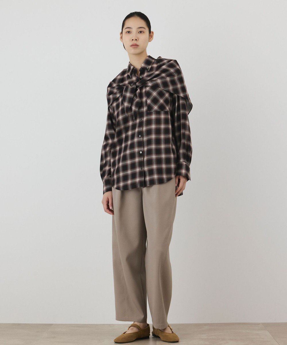 GRACE CONTINENTAL ストール付チェックシャツ 
