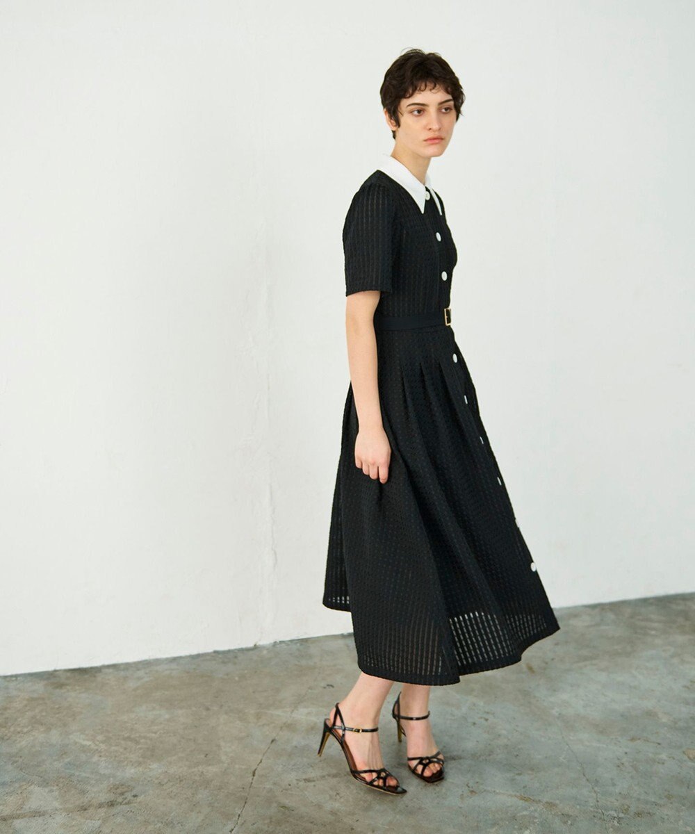 GRACE CONTINENTAL シアーチェックシャツワンピース 