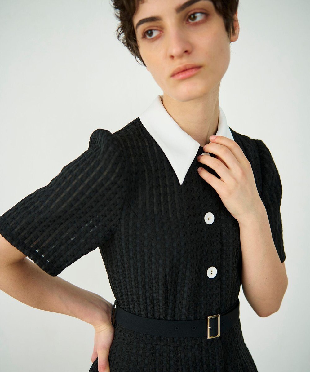GRACE CONTINENTAL シアーチェックシャツワンピース 
