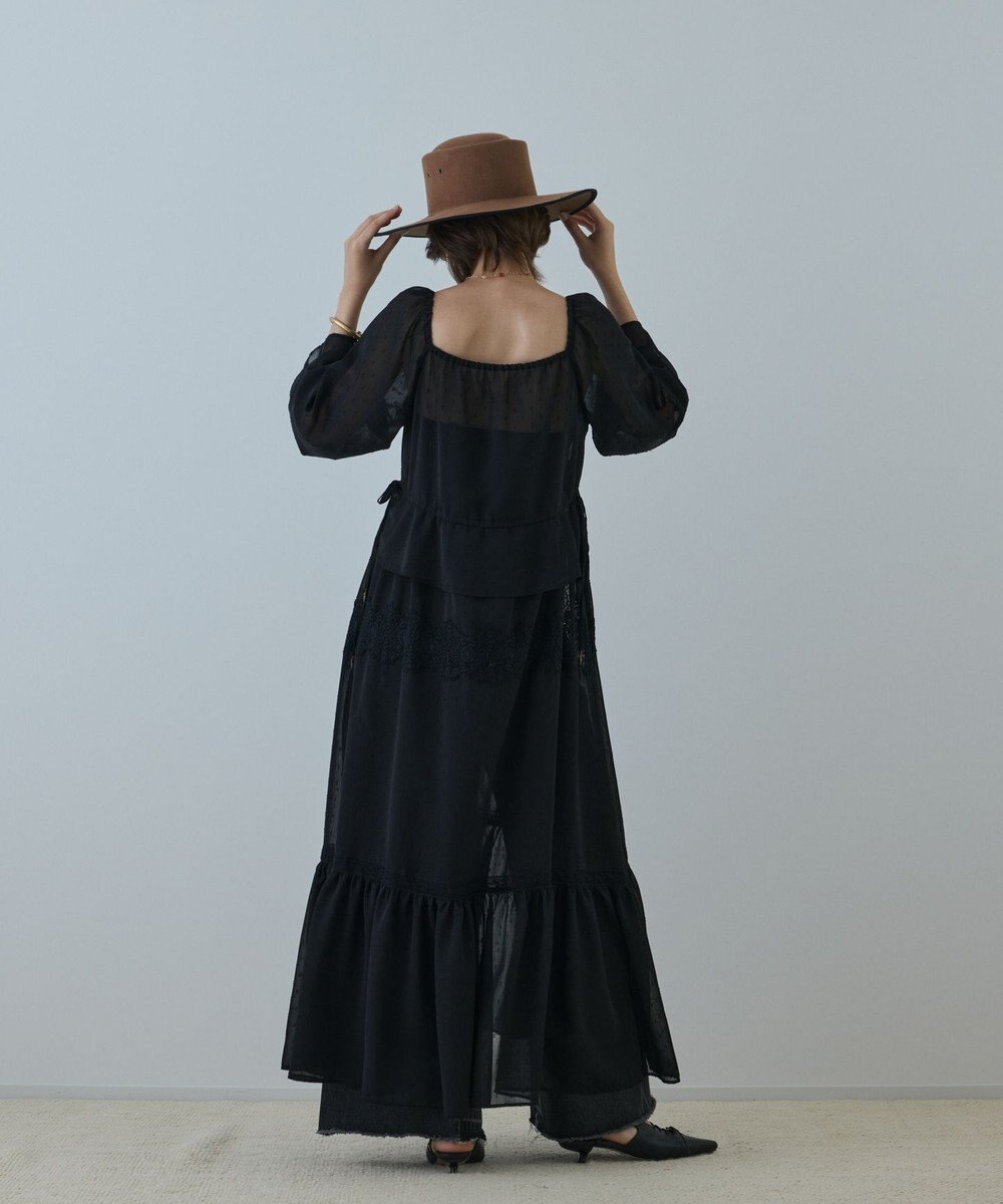 GRACE CONTINENTAL レースコンビカットジャガードワンピース 