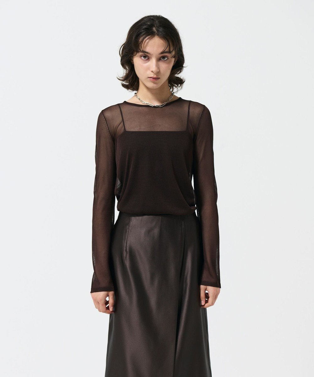 GRACE CONTINENTAL シアークルーニットトップ 