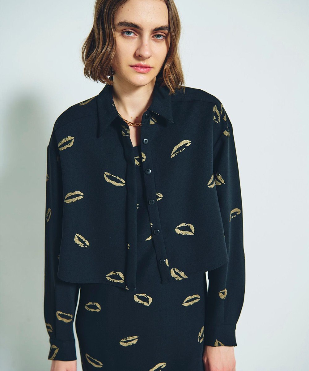 GRACE CONTINENTAL リップモチーフショートシャツ 