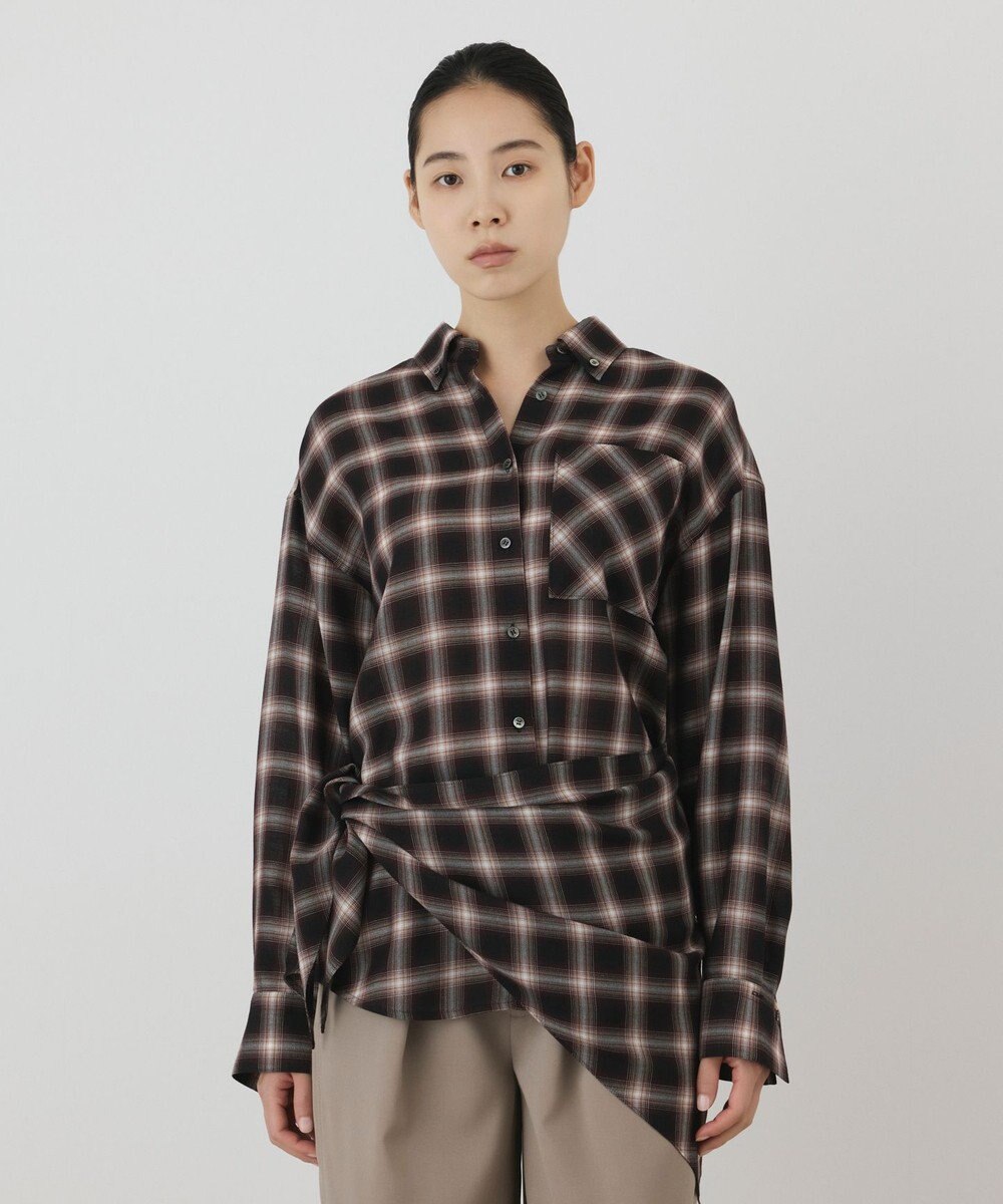 GRACE CONTINENTAL ストール付チェックシャツ 