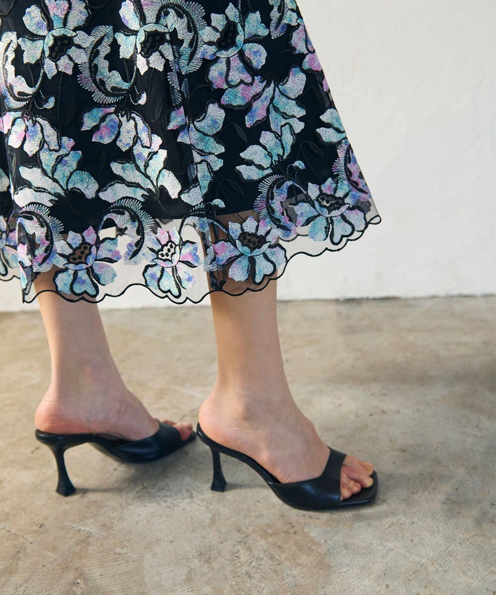 GRACE CONTINENTAL フラワー刺繍プリントスカート