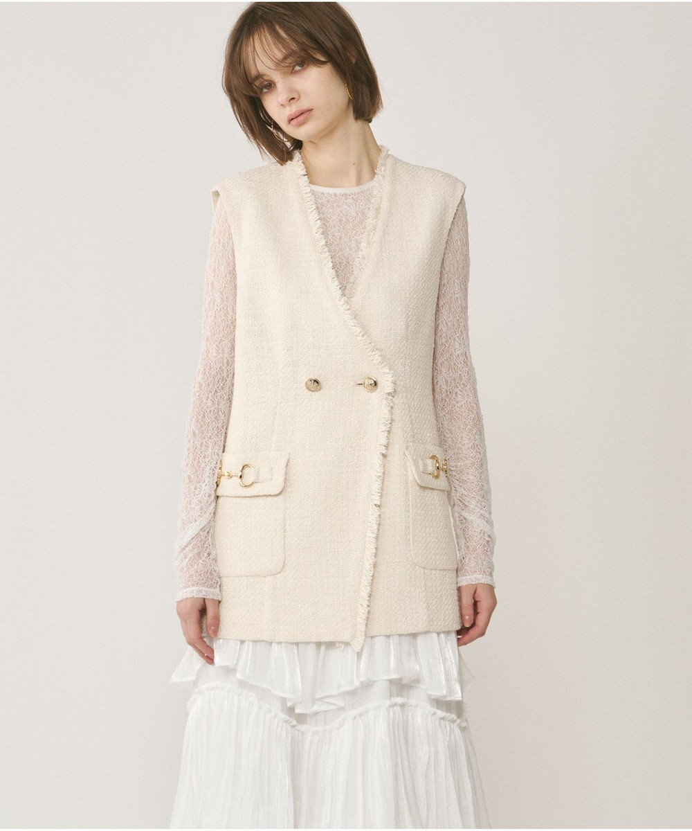 GRACE CONTINENTAL ルーズツイードジレジャケット